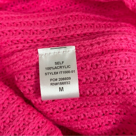 NWT BiBi Neon Pink Knit Sleeveless Sweater Vest Top Women’s M - Picture 6 of 8